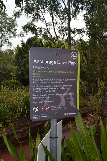 Anchorage Drive park sign Birtinya