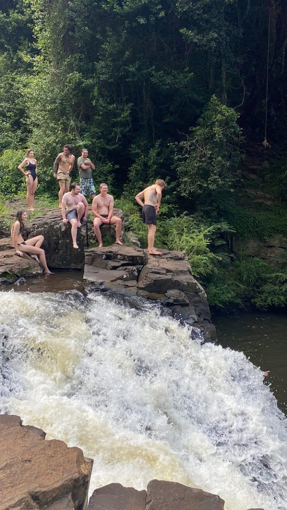 Jumping off Rocks Gardner Falls Sunshine Coast