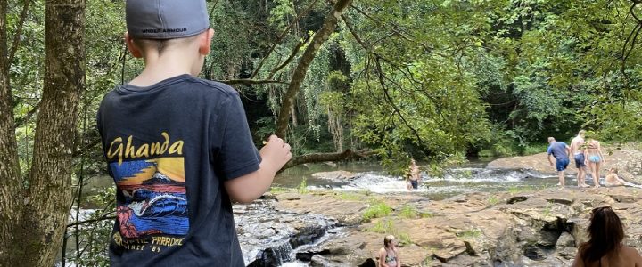 Kid-friendly waterfall Sunshine Coast